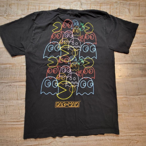 PACMAN GAME GRAPHIC T SHIRT Mens Small Black Arcade - Picture 1 of 6